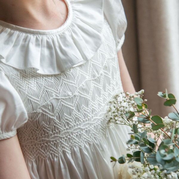 Diana Special Occasion Dress with Madonna Lily Hand Smocking Diana Special Occasion Dress with Madonna Lily Hand Smocking