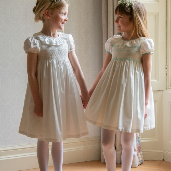 Diana Special Occasion Dress with Madonna Lily Hand Smocking Diana Special Occasion Dress with Madonna Lily Hand Smocking