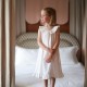 Memo Press x Smock London Girls Alice Dress Moonstone with Yellow Rose Hand Smocking Memo Press x Smock London Girls Alice Dress Moonstone with Yellow Rose Hand Smocking