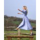 Aloha Wanderwell Dress Ocean Stripe with White Honeycomb Hand Smocking Aloha Wanderwell Dress Ocean Stripe with White Honeycomb Hand Smocking