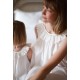 Memo Press x Smock London Women's Alice Dress Moonstone with Yellow Rose Hand Smocking