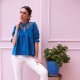 Scholl Blouse Cobalt Linen with Vanilla Hand Smocking Edition 54 Scholl Blouse Cobalt Linen with Vanilla Hand Smocking Edition 54