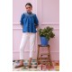 Scholl Blouse Cobalt Linen with Vanilla Hand Smocking Edition 54 Scholl Blouse Cobalt Linen with Vanilla Hand Smocking Edition 54