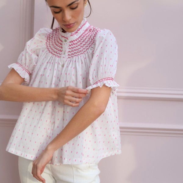 Scholl Blouse Valentine Ditsy with Big Love Hand Smocking Edition 58 Scholl Blouse Valentine Ditsy with Big Love Hand Smocking Edition 58