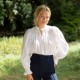 Scholl Women's Blouse White with Ivory Hand Smocking Scholl Women's Blouse White with Ivory Hand Smocking