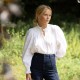 Scholl Women's Blouse White with Ivory Hand Smocking Scholl Women's Blouse White with Ivory Hand Smocking