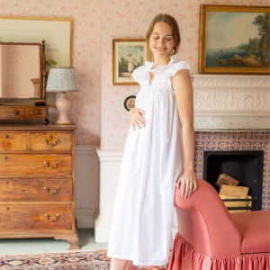 Mother Teresa Women's Nursing & Maternity Dress with Mermaid Tail Oyster Hand Smocking Mother Teresa Women's Nursing & Maternity Dress with Mermaid Tail Oyster Hand Smocking